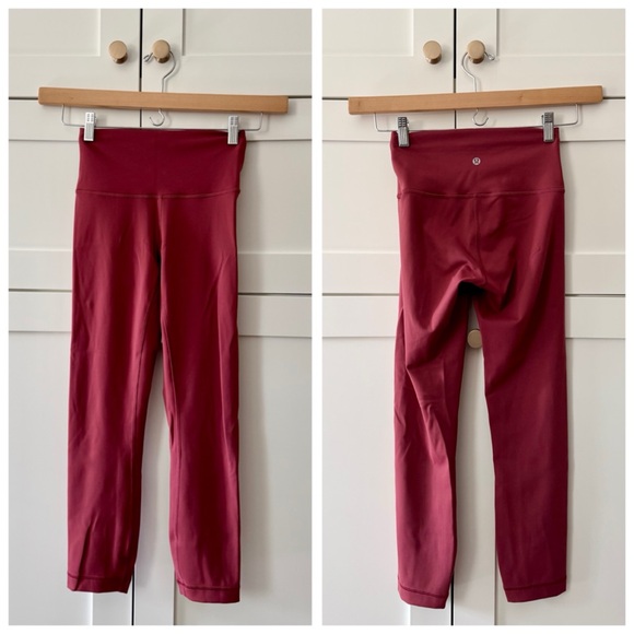 Lululemon Athletica Wunder Train High-Rise Crop 23” Leggings, Mulled Wine sz. 4 - Picture 3 of 16